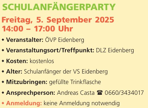 Ferienprogramm Schulanfaengerparty 2025